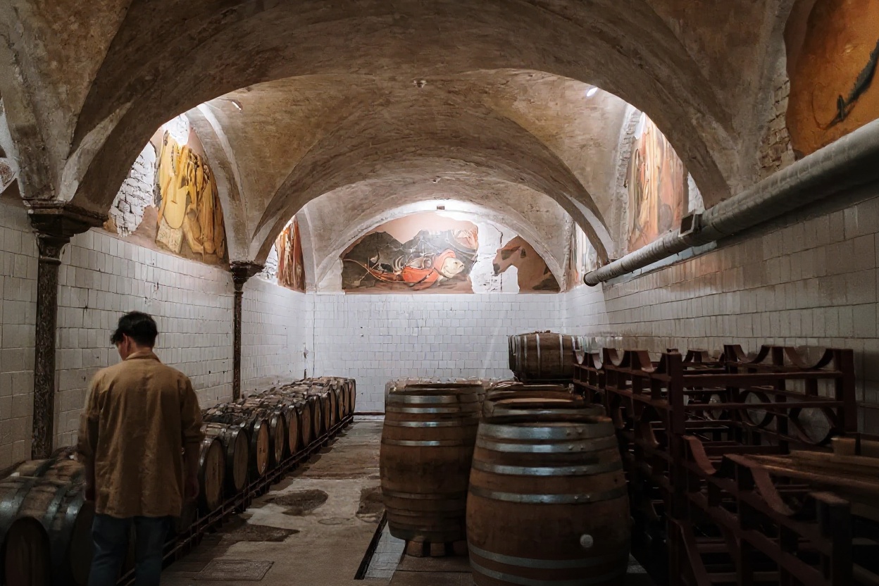 Qvevri buried in a Kakhetian marani — the 8,000-year-old method still used by most family winemakers