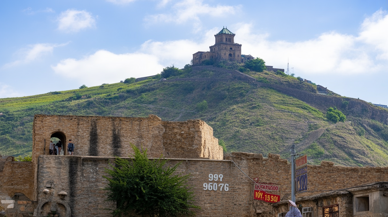 Jvari Monastery above Mtskheta — 20km from Tbilisi, the ancient capital visible from the hilltop church